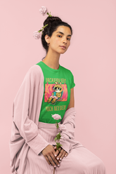 Women’s Black Cotton T-Shirt – “Vacation Very Much Needed!” Funny Holiday Graphic Tee